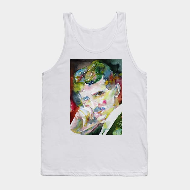 NIKOLA TESLA watercolor portrait .6 Tank Top by lautir